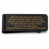 Black Irish Blessing Stainless Steel Money Clip