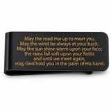 Black Irish Blessing Stainless Steel Money Clip