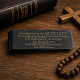 Black Serenity Prayer Money Clip