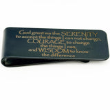 Black Serenity Prayer Money Clip