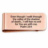Psalm 23 4 Rosegold Stainless Money Clip