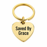 Saved By Grace Goldtone Keychain