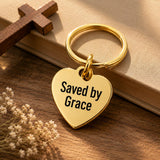 Saved By Grace Goldtone Keychain