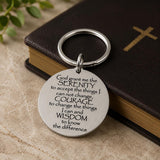 Serenity Prayer Stainless Steel Keychain