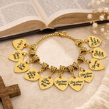1 Corinthians 13 Charm Bracelet Goldtone