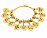 1 Corinthians 13 Charm Bracelet Goldtone