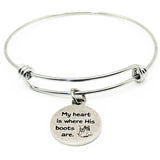 My Heart Is Where His Boots Are Bracelet
