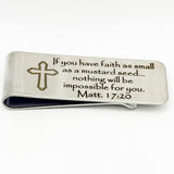 Mustard Seed Faith Cross Stainless Money Clip