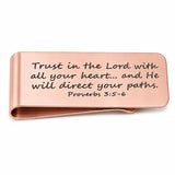 Trust In The Lord Rose Goldtone Money Clip