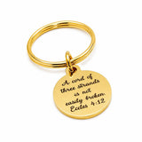 Cord Of Three Strands Goldtone Simple Keychain