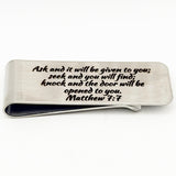 Ask Seek Knock Matthew 7 7 Stainless Money Clip