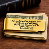Ask Seek Knock Matthew 7 7 Goldtone Money Clip