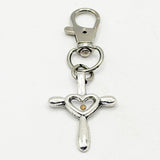 Mustard Seed Heart Cross Clip On Charm