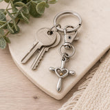 Mustard Seed Heart Cross Clip On Charm