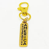 God Bless America Goldtone Clip On Charm