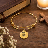 Pray Wait Trust Goldtone Bracelet