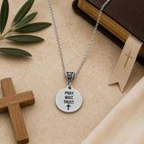 Pray Wait Trust Stainless Steel Necklace