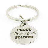Proud Mom Of A Soldier Keychain