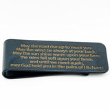 Black Irish Blessing Stainless Steel Money Clip