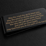Black Irish Blessing Stainless Steel Money Clip