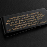 Black Irish Blessing Stainless Steel Money Clip