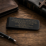 Black Serenity Prayer Money Clip