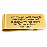 Psalm 23 4 Goldtone Stainless Money Clip