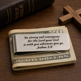 Be Strong And Courageous Stainless Money Clip