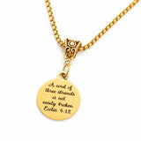 Cord Of Three Strands Goldtone Necklace