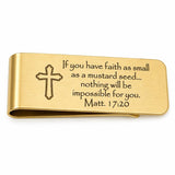 Mustard Seed Faith Goldtone Money Clip