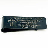 Mustard Seed Faith Black Money Clip