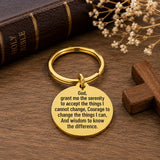 Serenity Prayer Goldtone Stainless Steel Keychain