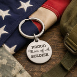 Proud Mom Of A Soldier Keychain