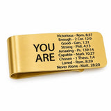 You Are Scripture Goldtone Stainless Money Clip