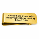 Believe Without Seeing Goldtone Money Clip