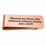 Believe Without Seeing Rose Goldtone Money Clip