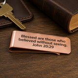 Believe Without Seeing Rose Goldtone Money Clip