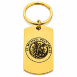 Saint Michael Prayer Goldtone Stainless Keychain