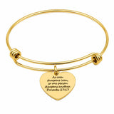 Iron Sharpens Iron Goldtone Heart Charm Bracelet