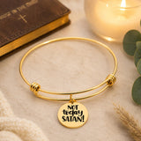 Not Today Satan Goldtone Charm Bracelet Faith Gift