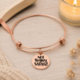 Not Today Satan Rose Goldtone Bracelet Faith Gift