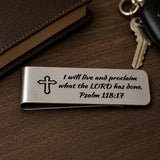 I Will Proclaim Psalm 118 17 Stainless Money Clip
