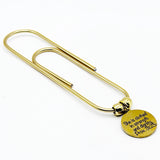 She Is Clothed Goldtone Bookmark Print Font