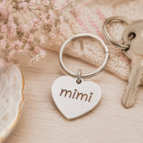 Mimi Stainless Steel Heart Keychain