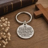 Serenity Prayer Stainless Steel Keychain