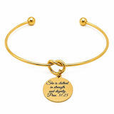 She Is Clothed In Strength Goldtone Bracelet