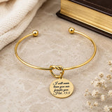 God Never Leaves Us Goldtone Cuff Charm Bracelet
