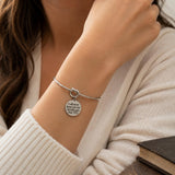 God Never Leaves Us Print Cuff Charm Bracelet