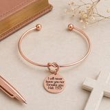 God Never Leaves Us Print Rose Goldtone Bracelet