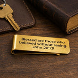 Believe Without Seeing Goldtone Money Clip
